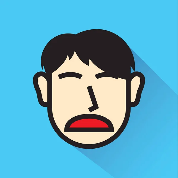 Unhappy Man Flat Icon Vector Illustration — Stock Vector
