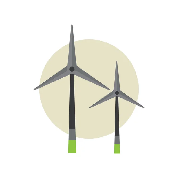 風力タービンのアイコン フラットなデザインスタイル — ストックベクタ