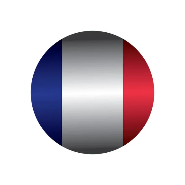 Botón Bandera Francia Sobre Fondo Blanco — Archivo Imágenes Vectoriales