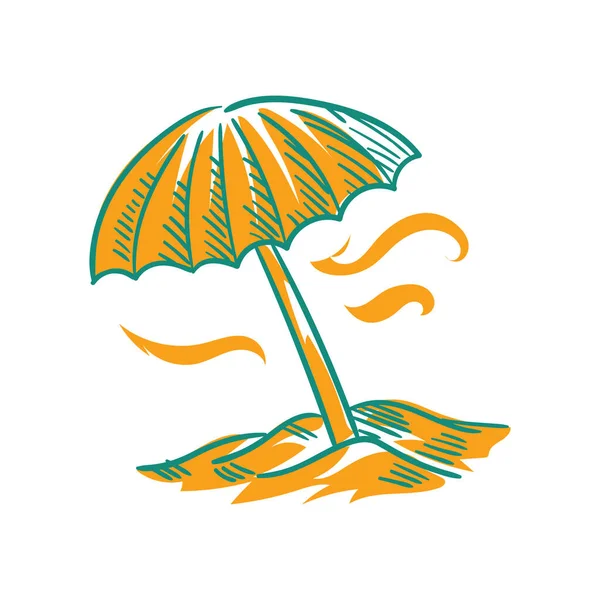 Ícone Plano Parasol Ilustração Vetorial —  Vetores de Stock