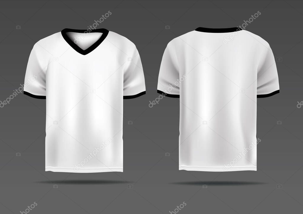blank t-shirt template on color background