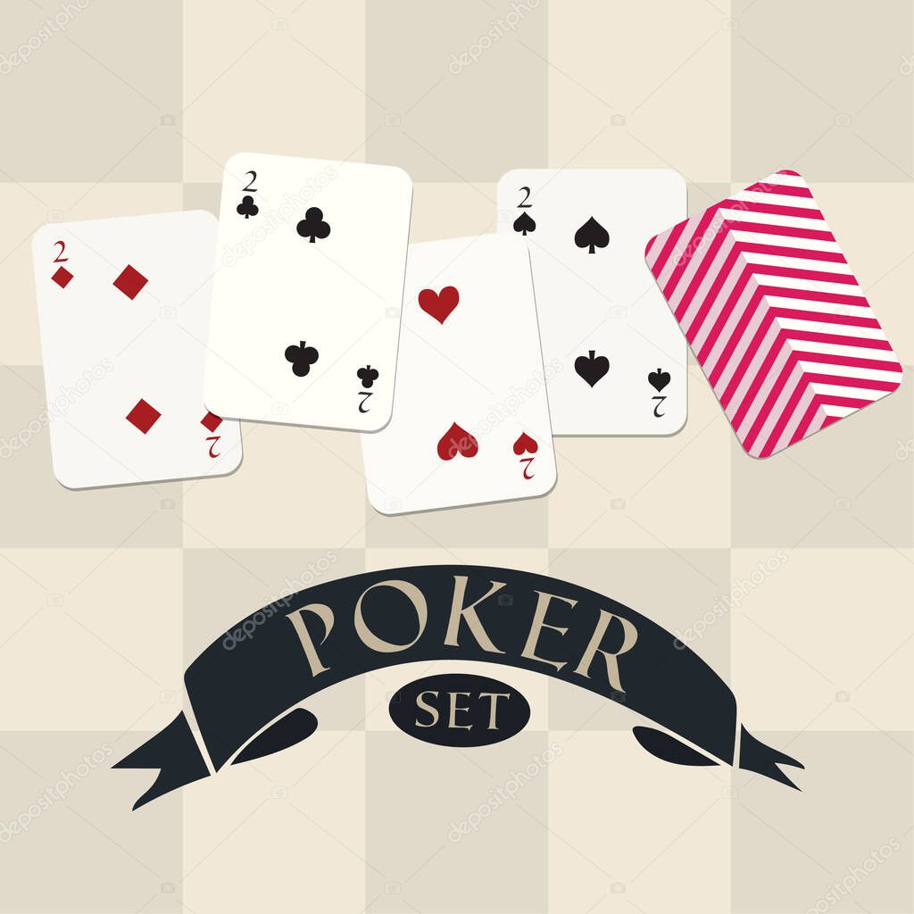 Set of poker, stylized vector illustration