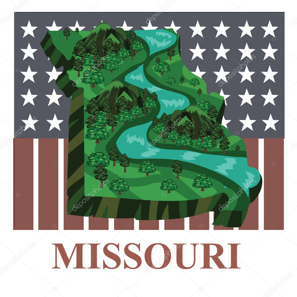 Missouri state map, vector illustration