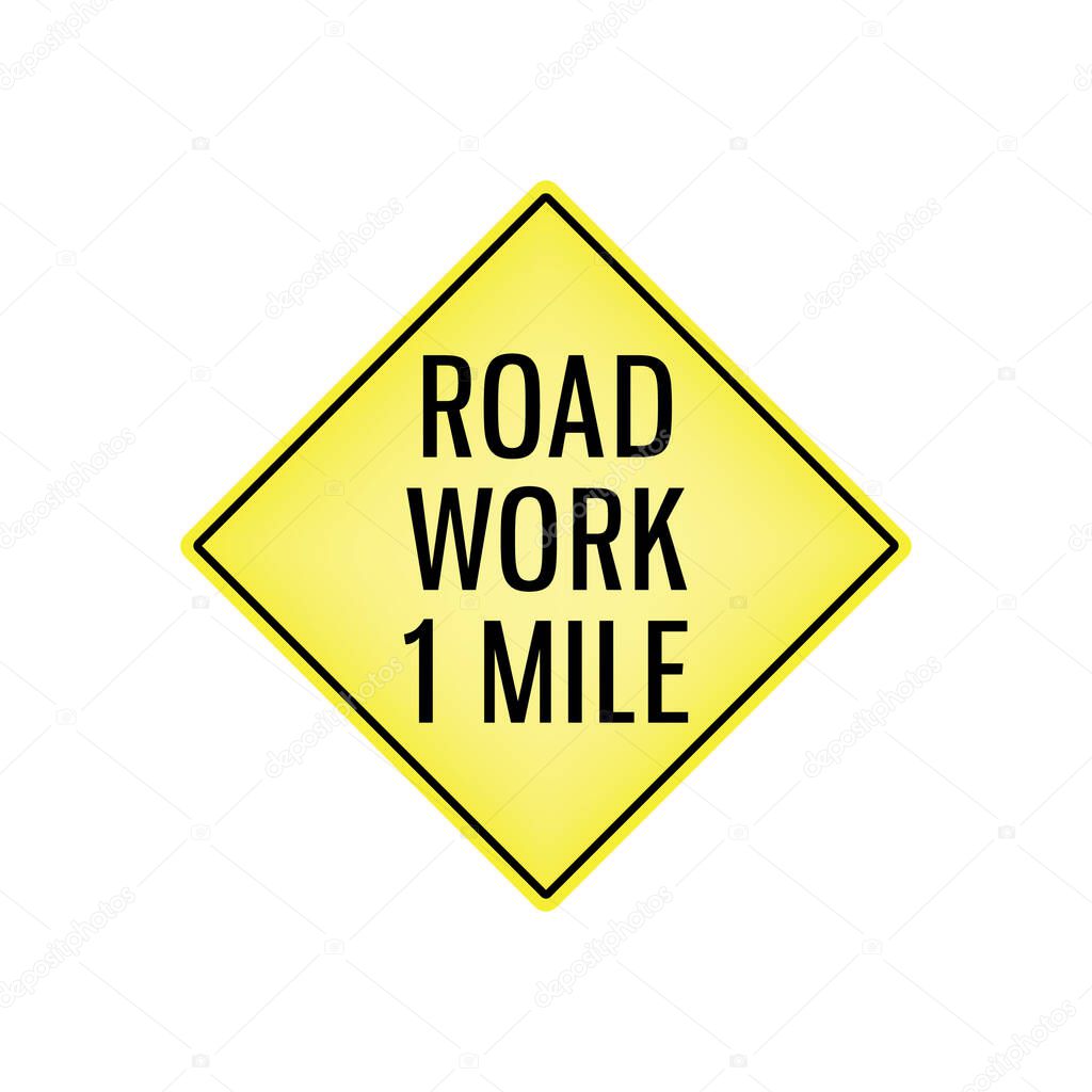 road work signboard flat icon, vector illustration
