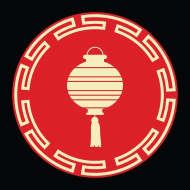 Çin Yeni Yıl vektör fener simgesi