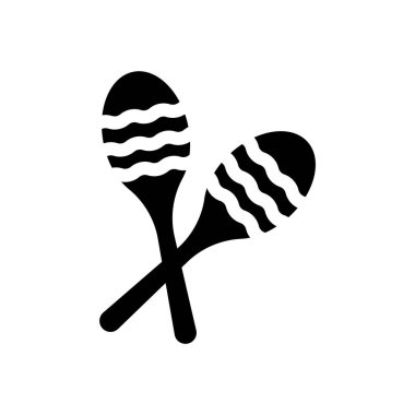 marakas simgesi beyaz arkaplanda izole edilmiş siyah biçimdedir.