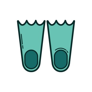 Düz dizaynlı palet simgesi beyaz arkaplanda izole edildi. Yaz tatili sembolü hisse senedi illüstrasyonu.