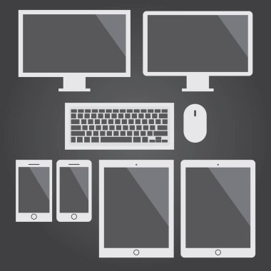 Elektronik aygıtlar biçimlendirilmiş vektör illüstrasyonu