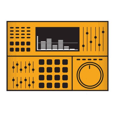 DJ karıştırıcı düz simgesi, vektör illüstrasyonu