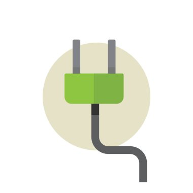 Kablo düz simgesi, vektör illüstrasyonlu eklenti