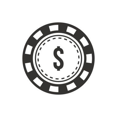 Casino dolar çipi stilize vektör illüstrasyonu