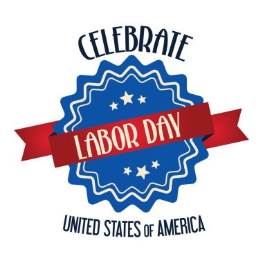 İşçi Bayramı etiketi düz simgesi, vektör illüstrasyonu