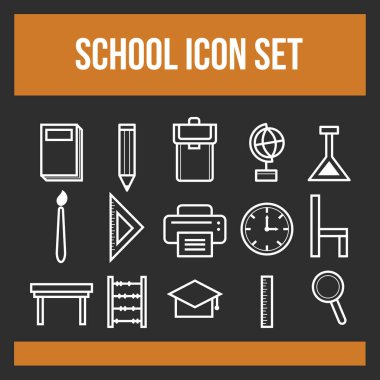 Eğitim simgelerinin vektör illüstrasyonu