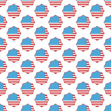 Amerikan bayrağıyla kusursuz bir desen. vektör illüstrasyonu