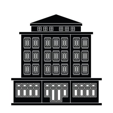 Modern binanın vektör illüstrasyonu