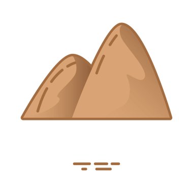 Hills düz simgesi, vektör illüstrasyonu