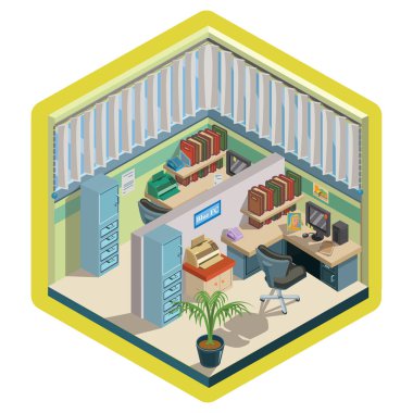 Isometric ofis iç tasarımı
