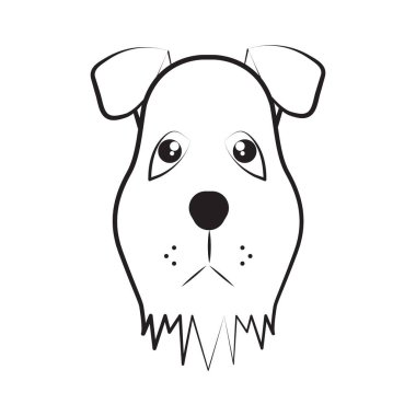 köpek yassı simgesi, vektör illüstrasyonu