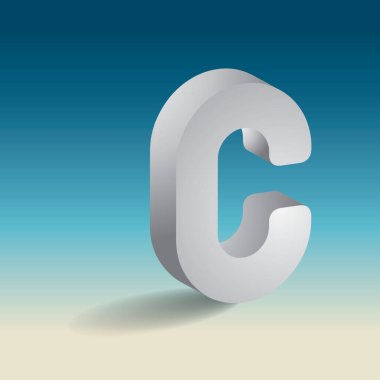 Alfabe C, vektör illüstrasyonu