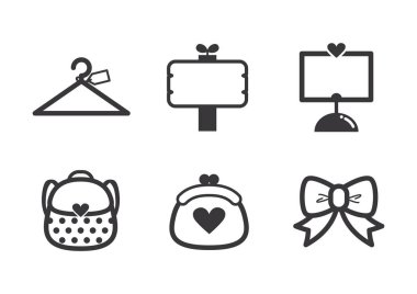 Yansımalı siyah ve beyaz vektör simgeleri kümesi