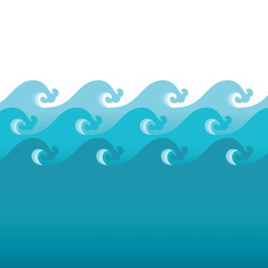 Su dalgaları, biçimlendirilmiş vektör çizimi