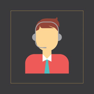 uzun gölge vektör çizimi ile avatar adam