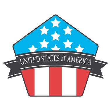 ABD sembolü, renkli vektör illüstrasyonu