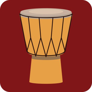 djembe düz simge, vektör illüstrasyonu