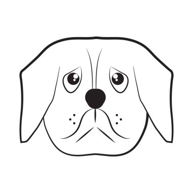 köpek yassı simgesi, vektör illüstrasyonu