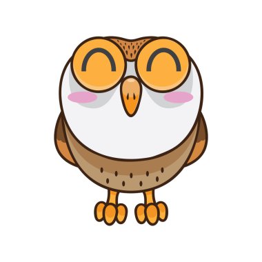 Baykuş düz simgesi, vektör illüstrasyonu