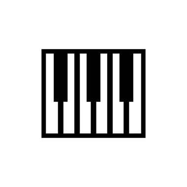Piyano ikonu. Müzik vektörü simgesinin düz çizimi