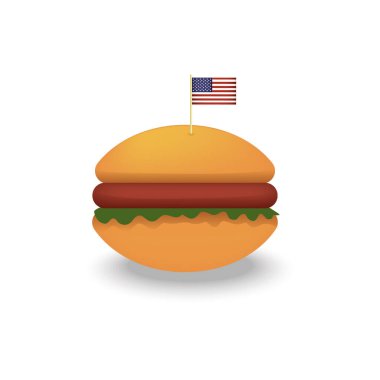 Bir Amerikan bayrağının vektör illüstrasyonu
