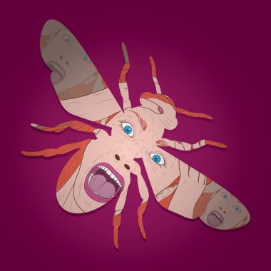 Tatlı bir çizgi film canavarının vektör çizimi