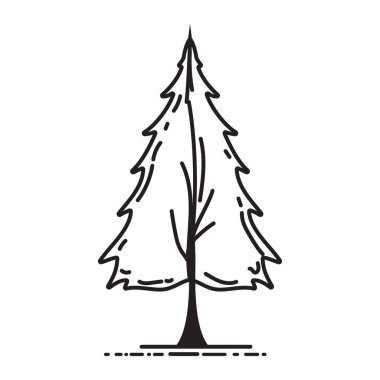 ağaç simgesi, biçimlendirilmiş vektör illüstrasyonu