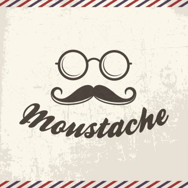 Bıyık posteri, modern vektör çizimi
