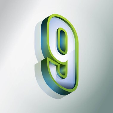 9 numara, vektör illüstrasyonu