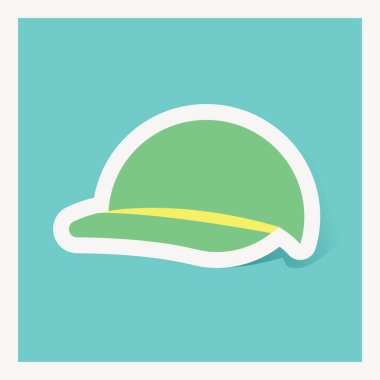 Beyaz arkaplan vektör illüstrasyonunda izole edilmiş düz stil şapka simgesi