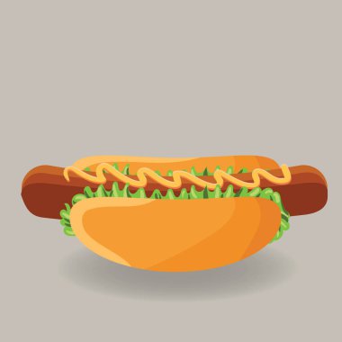 Lezzetli Hotdog, vektör çizimi