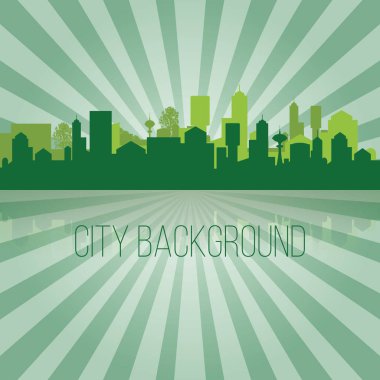 Şehir manzarası, biçimlendirilmiş vektör illüstrasyonu