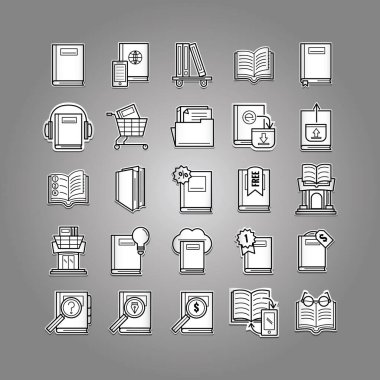 Modern eğitim simgelerinin vektör illüstrasyonu