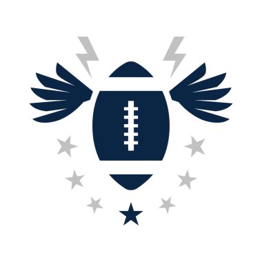 Amerikan futbol ikonu, renkli vektör illüstrasyonu