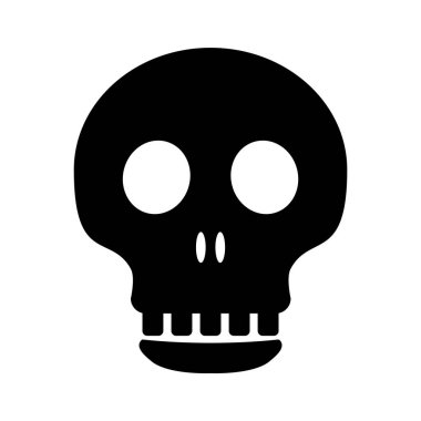 kafatası simgesi siyah biçiminde izole .