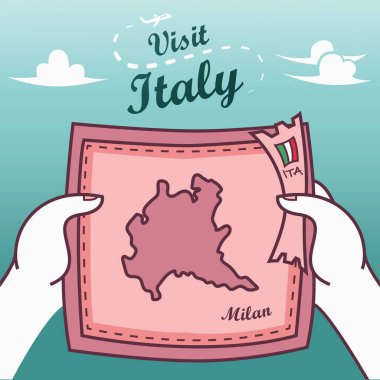 İtalya metniyle birlikte seyahat kartı
