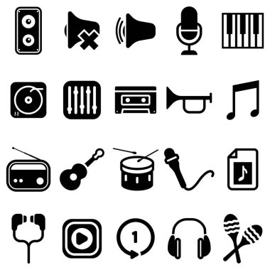 Müzik simgelerinin vektör kümesi