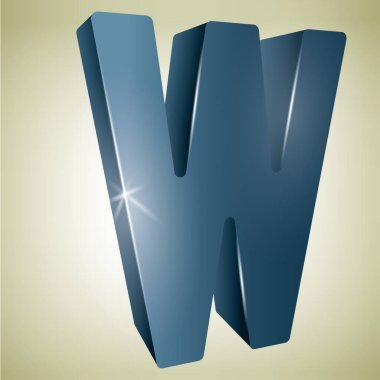 Mavi alfabe harfinin 3d yorumlaması 