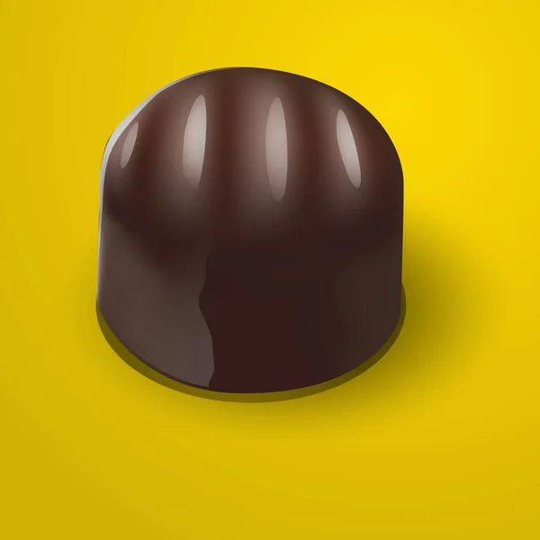 Casque Vecteur Chocolat Isolé Sur Fond Orange — Image vectorielle