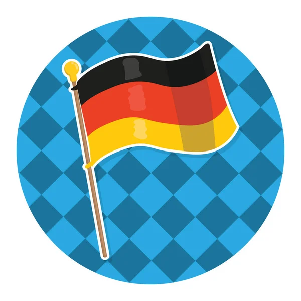 Bandera Alemania Icono Plano Vector Ilustración — Vector de stock