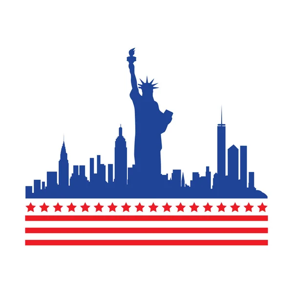 New York City Skyline Vektor Illustration — Stockvektor