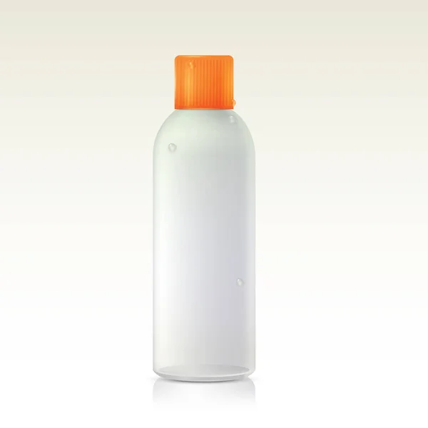 Blank White Cosmetic Bottle Light Background — Stock Vector