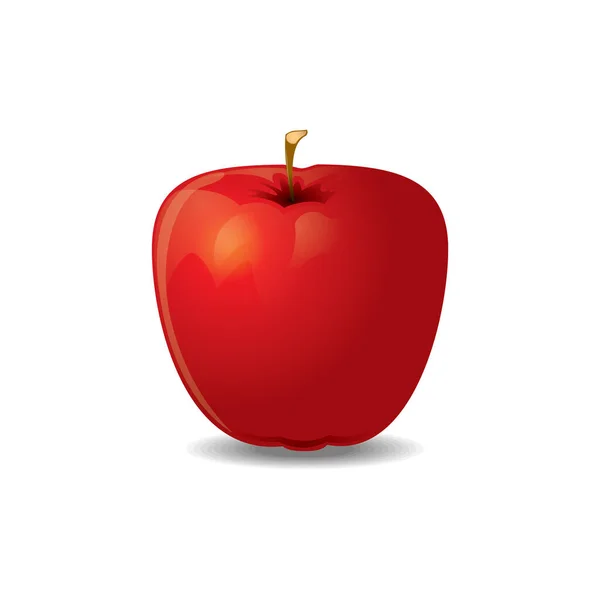 Червоне Яблуко Тіні Білому Тлі — стоковий вектор
